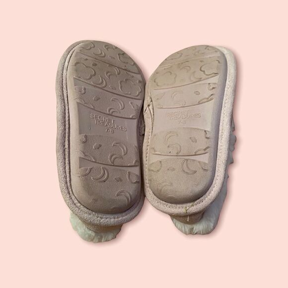 Secret Treasures Pink Iridescent Fur Slippers Sz 7 8 - Picture 3 of 3